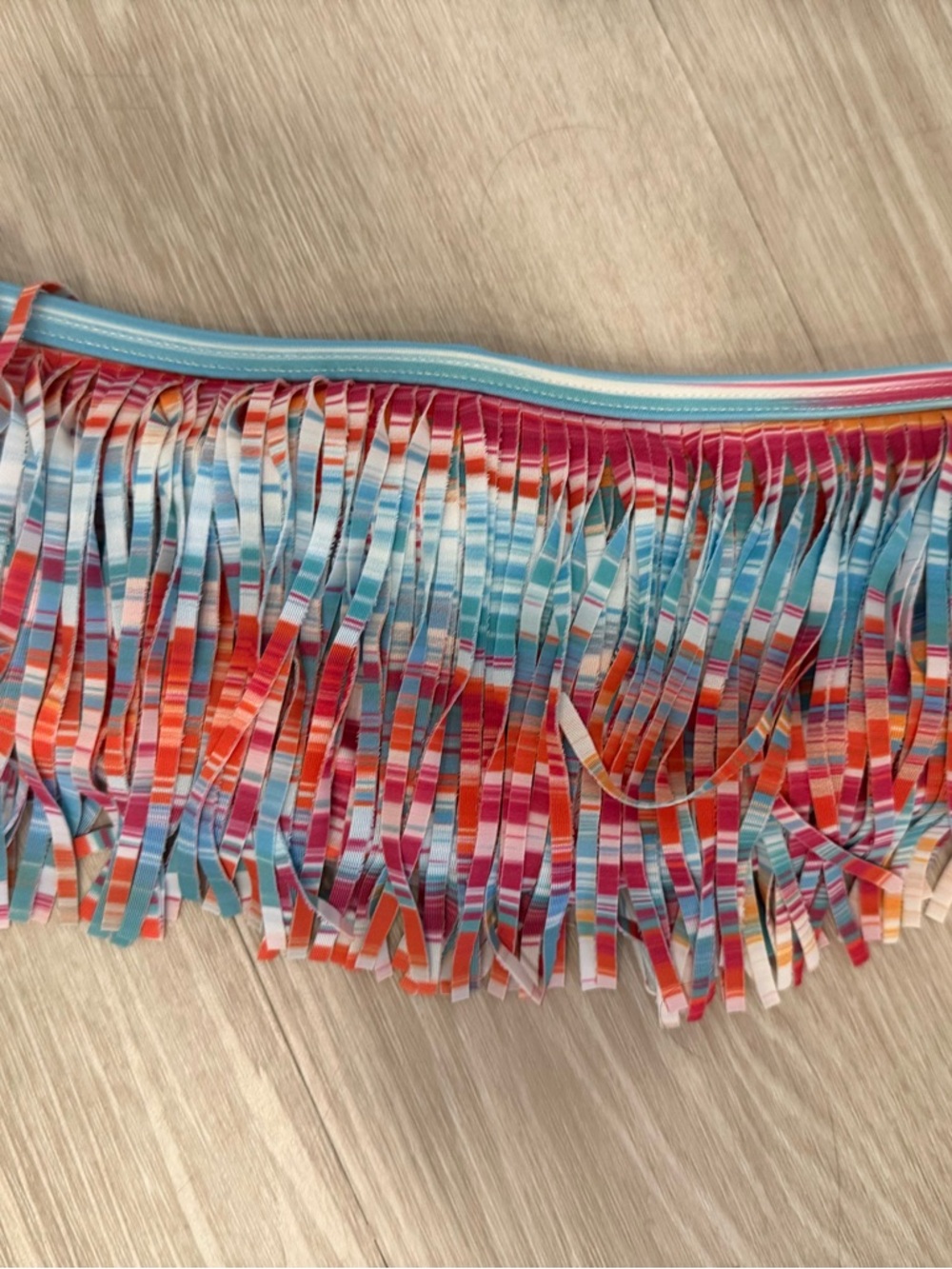 l*space Multicolor Fringe Bikini Bottom - Turquoise, Coral, Pink